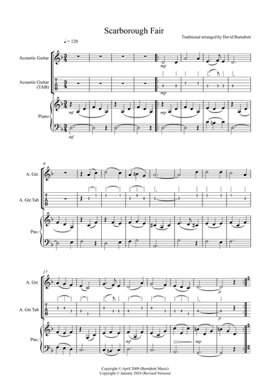 Scarborough Fair for Guitar and Piano