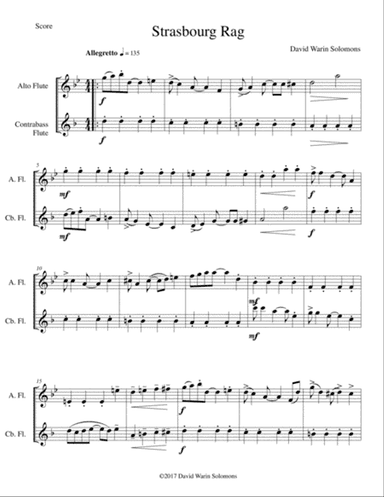 Strasbourg Rag for alto flute and contrabass flute