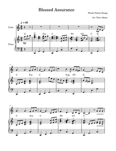 Blessed Assurance (Violin and Piano)