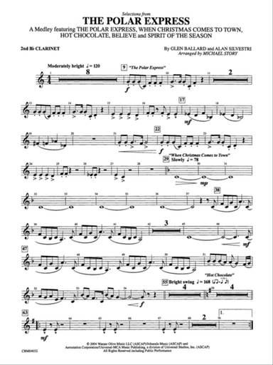 The Polar Express, Selections from: 2nd B-flat Clarinet