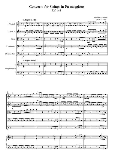 Concerto for Strings in Fa maggiore RV 141