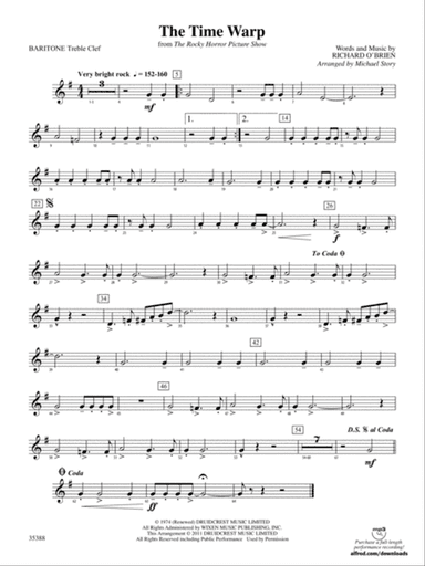 The Time Warp (from The Rocky Horror Picture Show): Baritone T.C.