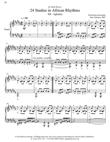 Twenty-Four Studies in African Rhythms, No. 12