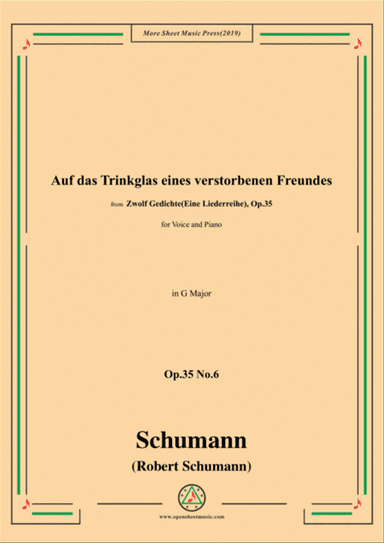 Schumann-Auf das Trinkglas eines...,Op.35 No.6 in G Major,for V&Pno