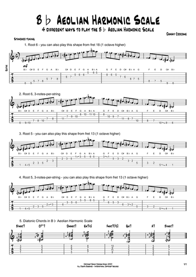 Bb Aeolian Harmonic Scale (4 Ways to Play)