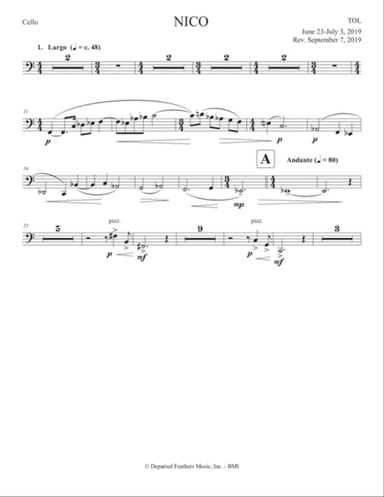 NICO (2019) cello part