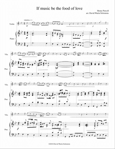 If music be the food of love for violin and piano