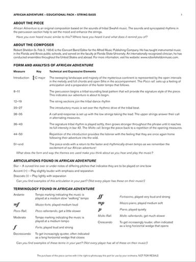 African Adventure: Bass Educational Pack