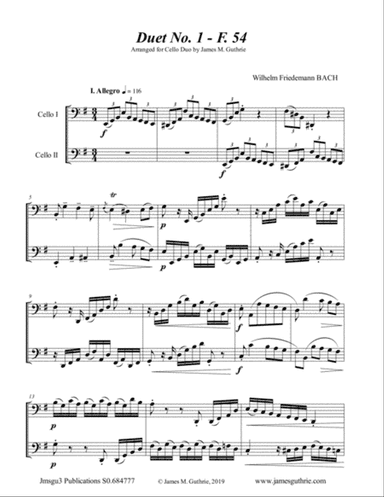 WF Bach: The Six Duets Complete for Cello Duo