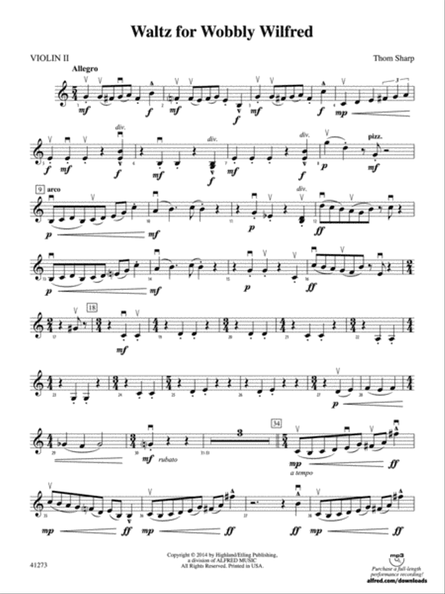 Waltz for Wobbly Wilfred: 2nd Violin