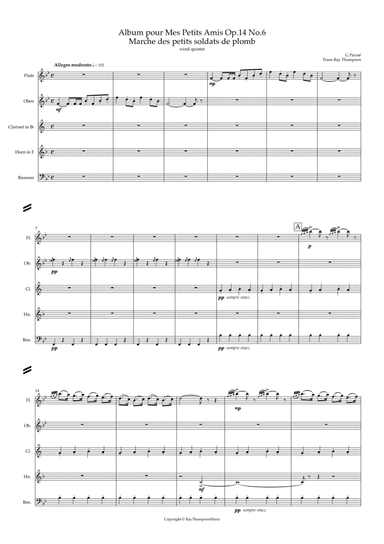 Pierné: Album pour mes Petits Amis Op.14 - 6. Marche des Petits Soldats de Plomb - wind quintet