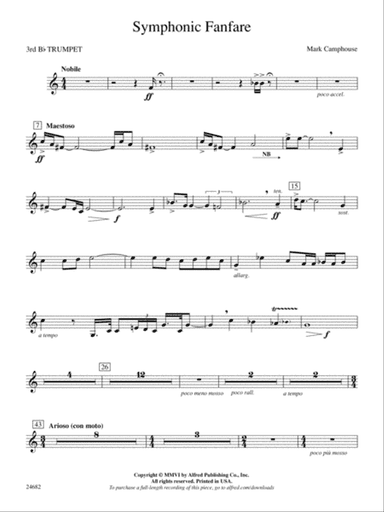 Symphonic Fanfare: 3rd B-flat Trumpet