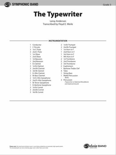 The Typewriter: Score