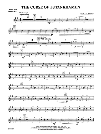 The Curse of Tutankhamun: (wp) 1st Horn in E-flat