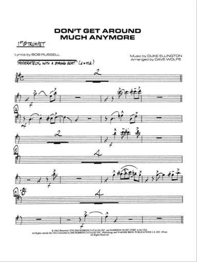 Don't Get Around Much Anymore: 1st B-flat Trumpet