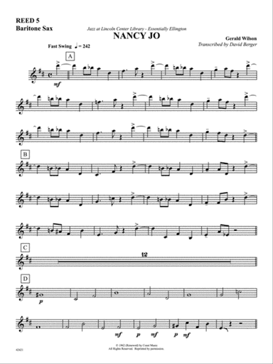 Nancy Jo: E-flat Baritone Saxophone