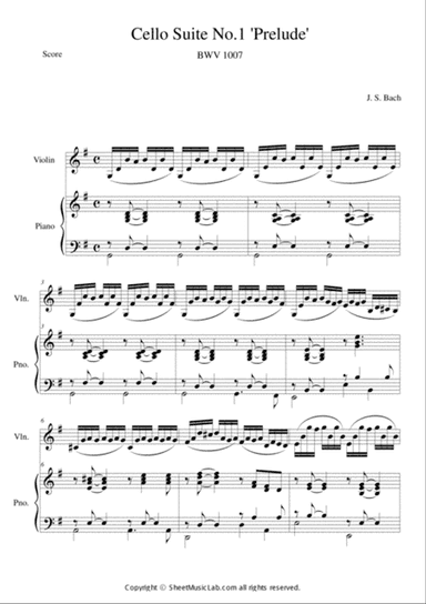 Cello Suite No. 1 Prelude (BWV 1007)