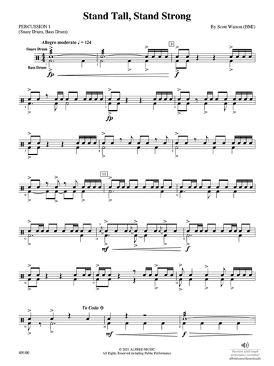 Stand Tall, Stand Strong: 1st Percussion