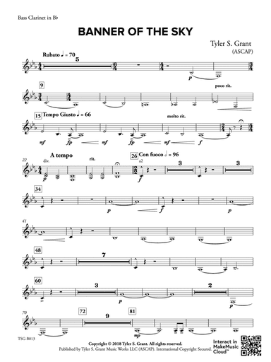 Banner of the Sky: Bass Clarinet