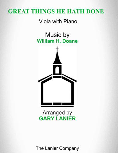GREAT THINGS HE HATH DONE (Viola with Piano - Score & Part included)