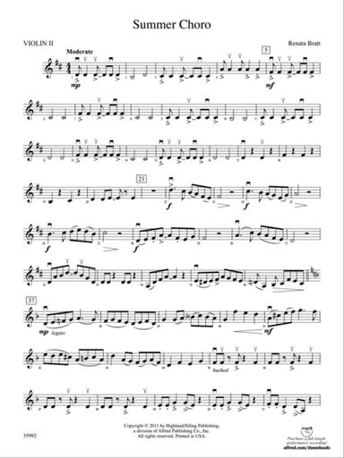 Summer Choro: 2nd Violin