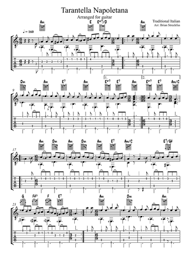 Tarantella Napoletana (arranged for guitar)