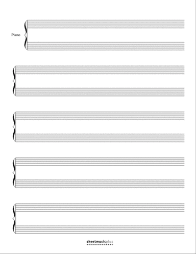 Grand Staff Manuscript Paper (Blank)