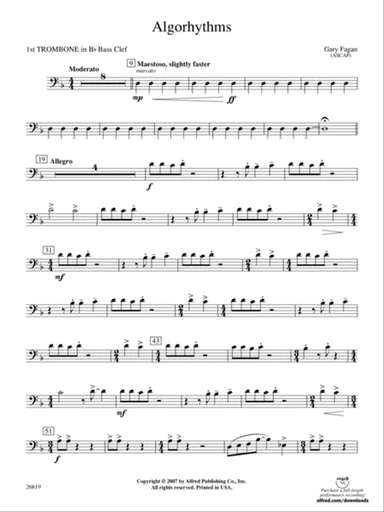 Algorhythms: (wp) 1st B-flat Trombone B.C.