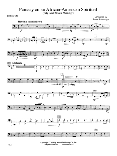 Fantasy on an African-American Spiritual: Bassoon