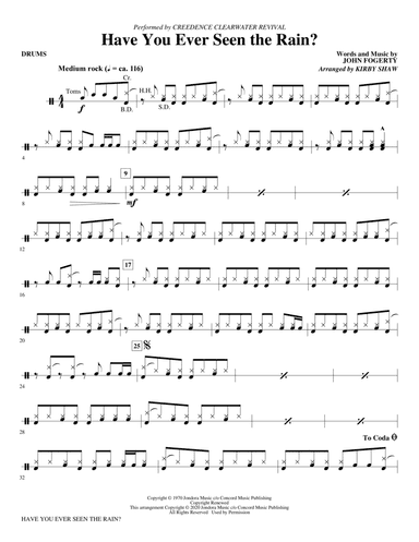 Have You Ever Seen The Rain? (arr. Kirby Shaw) - Drums
