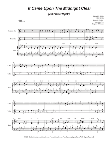 It Came Upon The Midnight Clear (with "Silent Night") (Duet for Soprano and Tenor Saxophone)