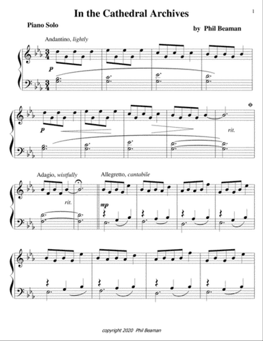 In the Cathedral Archives-piano solo