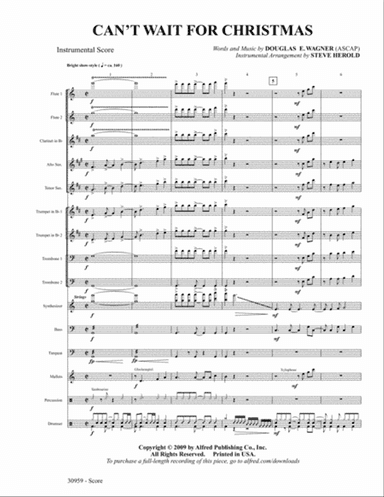 Can't Wait for Christmas: Score