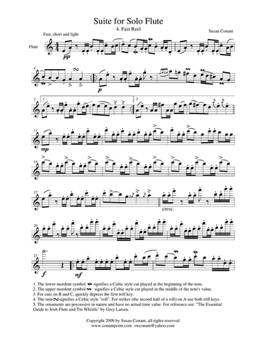Suite for Solo Flute 4. Fast Reel