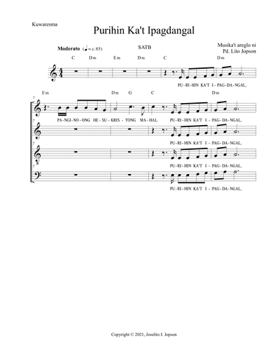Purihin at Ipagdangal (SATB)
