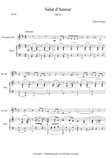 Salut d'amour Short&Easy Version (in C)