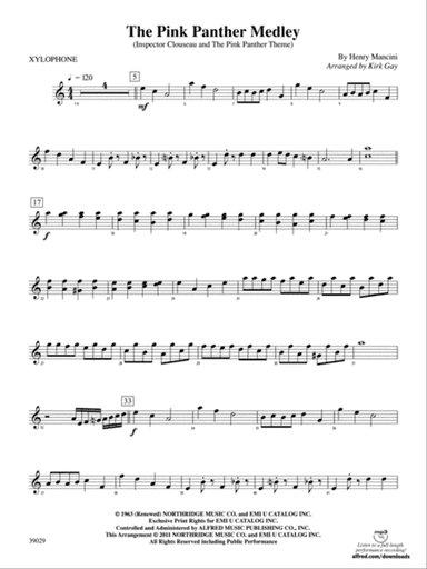 The Pink Panther Medley (Inspector Clouseau and The Pink Panther Theme): Xylophone
