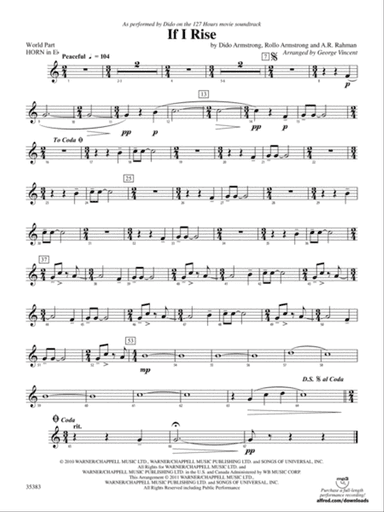 If I Rise: (wp) 1st Horn in E-flat