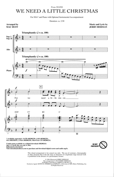 We Need A Little Christmas (from Mame) (arr. Mac Huff)