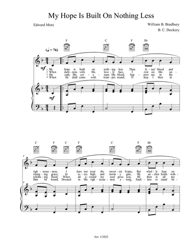 My Hope Is Built On Nothing Less (Piano/Vocal/Guitar)