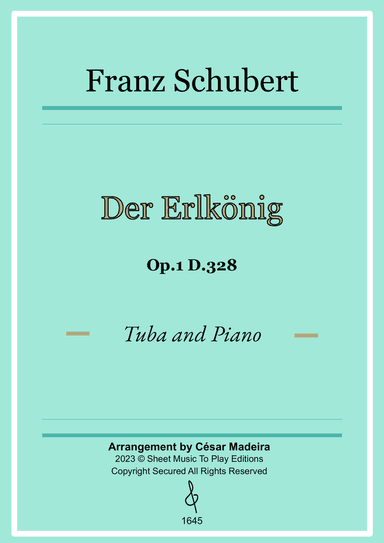 Der Erlkönig by Schubert - Tuba and Piano (Full Score and Parts)