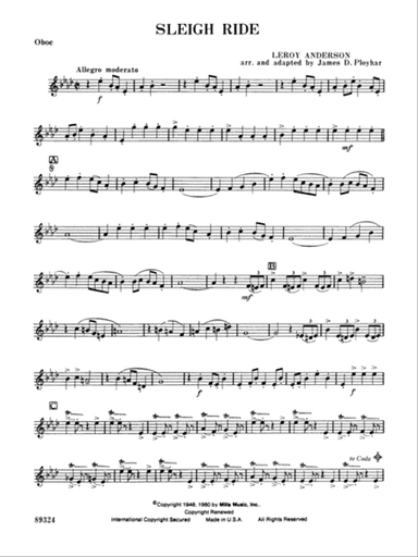 Sleigh Ride: Oboe