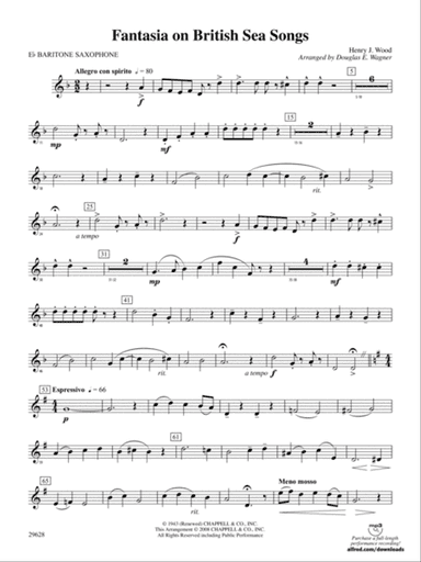 Fantasia on British Sea Songs: E-flat Baritone Saxophone