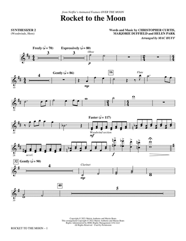 Rocket To The Moon (from Over The Moon) (arr. Mac Huff) - Synth 2