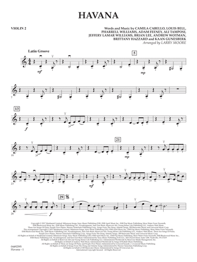 Havana (arr. Larry Moore) - Violin 2
