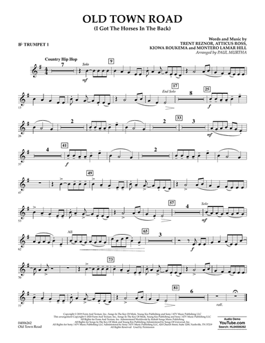 Old Town Road (arr. Paul Murtha) - Bb Trumpet 1