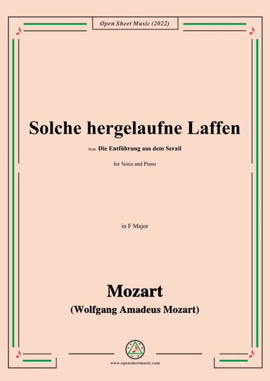 Mozart-Solche hergelaufne Laffen,from Die Entfuhrung aus dem Serail