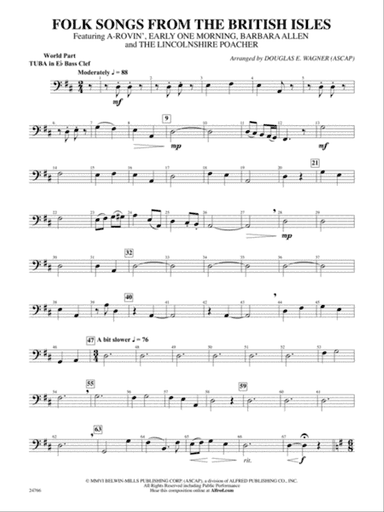 Folk Songs from the British Isles: (wp) E-flat Tuba B.C.
