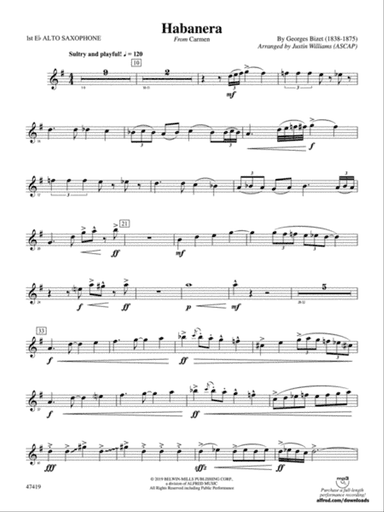 Habanera: E-flat Alto Saxophone