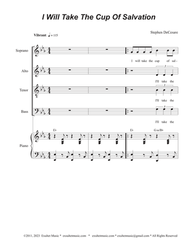 I Will Take The Cup Of Salvation (Vocal Quartet - (SATB)